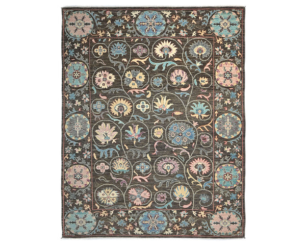 9x12 Zeigler Brown Afghan Hand Knotted Wool Area Rug